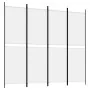 Vierfach-Panel-Raumteiler aus weißem Stoff, 200x180 cm. von , Raumteiler - Ref: Foro24-350214, Preis: 42,46 €, Rabatt: %