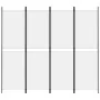 Vierfach-Panel-Raumteiler aus weißem Stoff, 200x180 cm. von , Raumteiler - Ref: Foro24-350214, Preis: 42,46 €, Rabatt: %