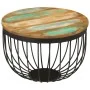 Solid recycled wood and steel coffee table Ø50x35 cm by , Coffee table - Ref: Foro24-352025, Price: 93,59 €, Discount: %