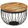 Solid recycled wood and steel coffee table Ø50x35 cm by , Coffee table - Ref: Foro24-352025, Price: 93,59 €, Discount: %