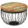 Solid recycled wood and steel coffee table Ø50x35 cm by , Coffee table - Ref: Foro24-352025, Price: 93,59 €, Discount: %