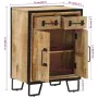 Sideboard with 2 drawers, iron and solid mango wood, 53x31x72 cm. by , Sideboards - Ref: Foro24-352038, Price: 236,83 €, Disc...