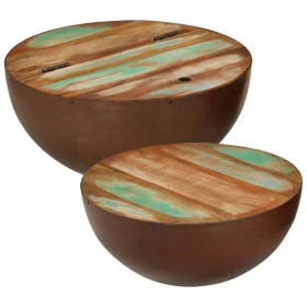 2 Beistelltische in Schalenform aus massivem recyceltem Holz von , Couchtisch - Ref: Foro24-352050, Preis: 137,02 €, Rabatt: %