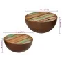 Center tables in the shape of a bowl, 2 units, made of solid recycled wood. by , Coffee table - Ref: Foro24-352050, Price: 13...