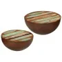 Center tables in the shape of a bowl, 2 units, made of solid recycled wood. by , Coffee table - Ref: Foro24-352050, Price: 13...