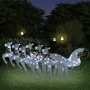 Christmas decoration of white garden reindeer and sleigh with 140 LEDs by , Christmas lights - Ref: Foro24-3100432, Price: 11...