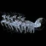 Weihnachtliche Dekoration mit Rentieren und weißem Garten-Schlitten mit 140 LEDs. von , Weihnachtsbeleuchtung - Ref: Foro24-3...