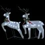 Weihnachtliche Dekoration mit Rentieren und weißem Garten-Schlitten mit 140 LEDs. von , Weihnachtsbeleuchtung - Ref: Foro24-3...
