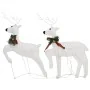 Weihnachtliche Dekoration mit Rentieren und weißem Garten-Schlitten mit 140 LEDs. von , Weihnachtsbeleuchtung - Ref: Foro24-3...