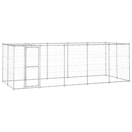 Außengehege aus verzinktem Stahl mit einem Dach, 12,1 m². von , Hundehütten und Zäune - Ref: Foro24-3082304, Preis: 512,62 €,...