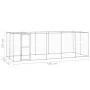 Perrera de exterior de acero galvanizado con techo 12,1 m² de , Casetas y cercados para perros - Ref: Foro24-3082304, Precio:...
