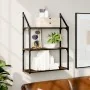 Engineered wood brown oak wall shelf 60x21x78.5cm by , Shelves and shelves - Ref: Foro24-835453, Price: 38,94 €, Discount: %