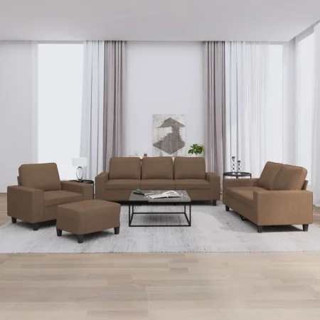 Viersitzer-Sofa-Set aus braunem Stoff von , Sofas - Ref: Foro24-3201877, Preis: 788,48 €, Rabatt: %