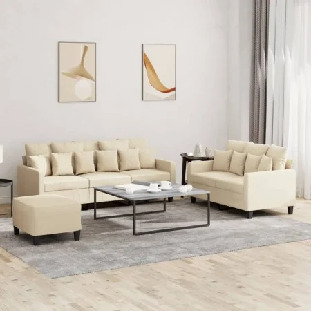 3-piece sofa set with cream fabric cushions by , Sofas - Ref: Foro24-3201674, Price: 522,61 €, Discount: %