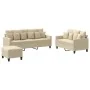 3-piece sofa set with cream fabric cushions by , Sofas - Ref: Foro24-3201674, Price: 522,61 €, Discount: %