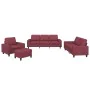 Juego de sofás 4 piezas tela rojo tinto de , Sofás - Ref: Foro24-3201880, Precio: 702,09 €, Descuento: %