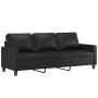 3-piece black faux leather sofa set with cushions by , Sofas - Ref: Foro24-3201423, Price: 482,31 €, Discount: %