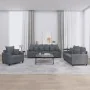 3-piece dark gray velvet sofa set with cushions by , Sofas - Ref: Foro24-3201681, Price: 640,72 €, Discount: %