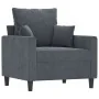 3-piece dark gray velvet sofa set with cushions by , Sofas - Ref: Foro24-3201681, Price: 640,72 €, Discount: %