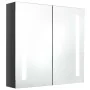 Armario de baño con espejo LED gris brillante 62x14x60 cm de vidaXL, Tocadores de baño - Ref: Foro24-326521, Precio: 103,24 €...