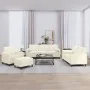Set of sofas with 4 cream velvet cushions. by , Sofas - Ref: Foro24-3201972, Price: 785,53 €, Discount: %