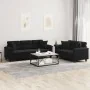 2-piece sofa set with black microfiber fabric cushions by , Sofas - Ref: Foro24-3202353, Price: 601,24 €, Discount: %
