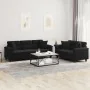 Juego de sofás con cojines 2 piezas tela microfibra negro de , Sofás - Ref: Foro24-3202353, Precio: 601,26 €, Descuento: %
