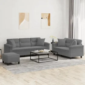 Dreiteiliges Sofaset mit dunkelgrauen Mikrofaserkissen. von , Sofas - Ref: Foro24-3202358, Preis: 621,38 €, Rabatt: %