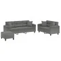 3-piece dark gray microfiber fabric sofa set with cushions by , Sofas - Ref: Foro24-3202358, Price: 621,38 €, Discount: %