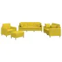Set of sofas with 4 light yellow fabric cushions by , Sofas - Ref: Foro24-3202083, Price: 666,02 €, Discount: %