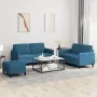 Dreiteiliges Samtsofa-Set in Blau. von , Sofas - Ref: Foro24-3201993, Preis: 528,49 €, Rabatt: %