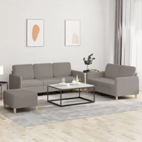 Juego de sofás con cojines 3 piezas tela gris taupe de , Sofás - Ref: Foro24-3202133, Precio: 508,41 €, Descuento: %