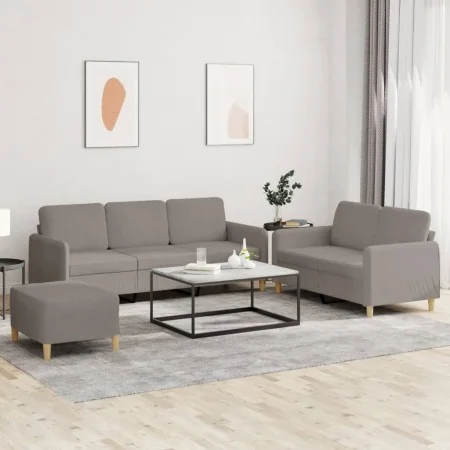Juego de sofás con cojines 3 piezas tela gris taupe de , Sofás - Ref: Foro24-3202133, Precio: 508,41 €, Descuento: %