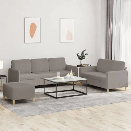 Sofagarnitur mit 3-teiligen Kissen, Stoff in Grau-Taupe. von , Sofas - Ref: Foro24-3202133, Preis: 509,60 €, Rabatt: %