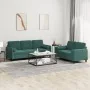 2-piece dark green velvet sofa set with cushions by , Sofas - Ref: Foro24-3202036, Price: 592,21 €, Discount: %
