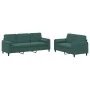 2-piece dark green velvet sofa set with cushions by , Sofas - Ref: Foro24-3202036, Price: 592,21 €, Discount: %