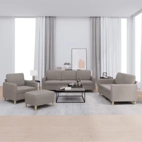 Set of sofas with 4 pieces of gray taupe fabric cushions by , Sofas - Ref: Foro24-3202069, Price: 649,37 €, Discount: %