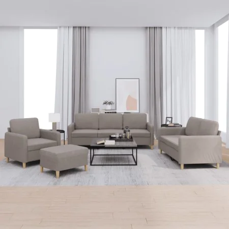 Juego de sofás con cojines 4 piezas tela gris taupe de , Sofás - Ref: Foro24-3202069, Precio: 648,14 €, Descuento: %