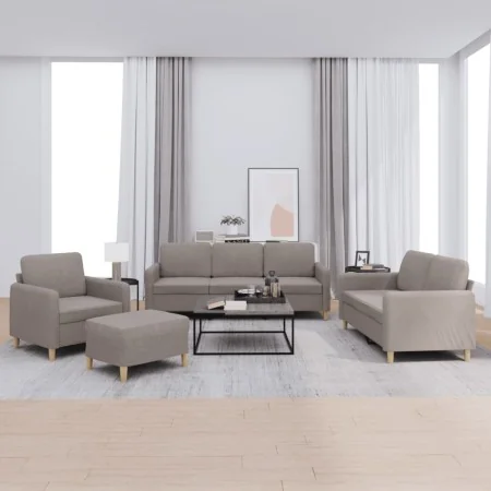 Set of sofas with 4 pieces of gray taupe fabric cushions by , Sofas - Ref: Foro24-3202069, Price: 649,37 €, Discount: %