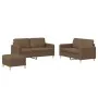 Three-piece sofa set with brown fabric cushions. by , Sofas - Ref: Foro24-3202097, Price: 458,21 €, Discount: %