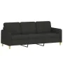 Juego de sofás con cojines 3 piezas tela negro de , Sofás - Ref: Foro24-3202146, Precio: 657,07 €, Descuento: %