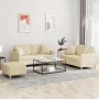 3-piece sofa set with cream fabric cushions by , Sofas - Ref: Foro24-3202112, Price: 491,20 €, Discount: %