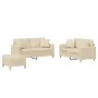 3-piece sofa set with cream fabric cushions by , Sofas - Ref: Foro24-3202112, Price: 491,20 €, Discount: %