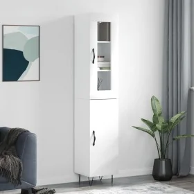 Hoher Schrank aus weiß glänzendem Sperrholz, 34,5x34x180 cm. von , Sideboards - Ref: Foro24-3199203, Preis: 114,35 €, Rabatt: %