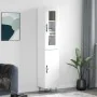 Hoher Schrank aus weiß glänzendem Sperrholz, 34,5x34x180 cm. von , Sideboards - Ref: Foro24-3199203, Preis: 114,32 €, Rabatt: %