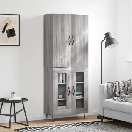 Tall gray Sonoma plywood sideboard 69.5x34x180 cm by , Sideboards - Ref: Foro24-3198071, Price: 151,77 €, Discount: %