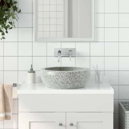 Round gray ceramic countertop washbasin Φ41x14 cm by , Sinks - Ref: Foro24-155064, Price: 92,07 €, Discount: %