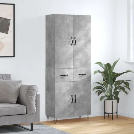 Hoher Schrank aus grauem Beton-Sperrholz 69,5x34x180 cm. von , Sideboards - Ref: Foro24-3198181, Preis: 168,21 €, Rabatt: %