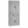 Aparador alto madera contrachapada gris hormigón 69,5x34x180 cm de , Aparadores - Ref: Foro24-3198181, Precio: 168,21 €, Desc...