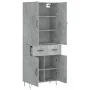 Aparador alto madera contrachapada gris hormigón 69,5x34x180 cm de , Aparadores - Ref: Foro24-3198181, Precio: 168,21 €, Desc...